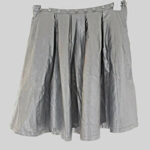Very J M Black Faux Leather Pleather Circle Skirt